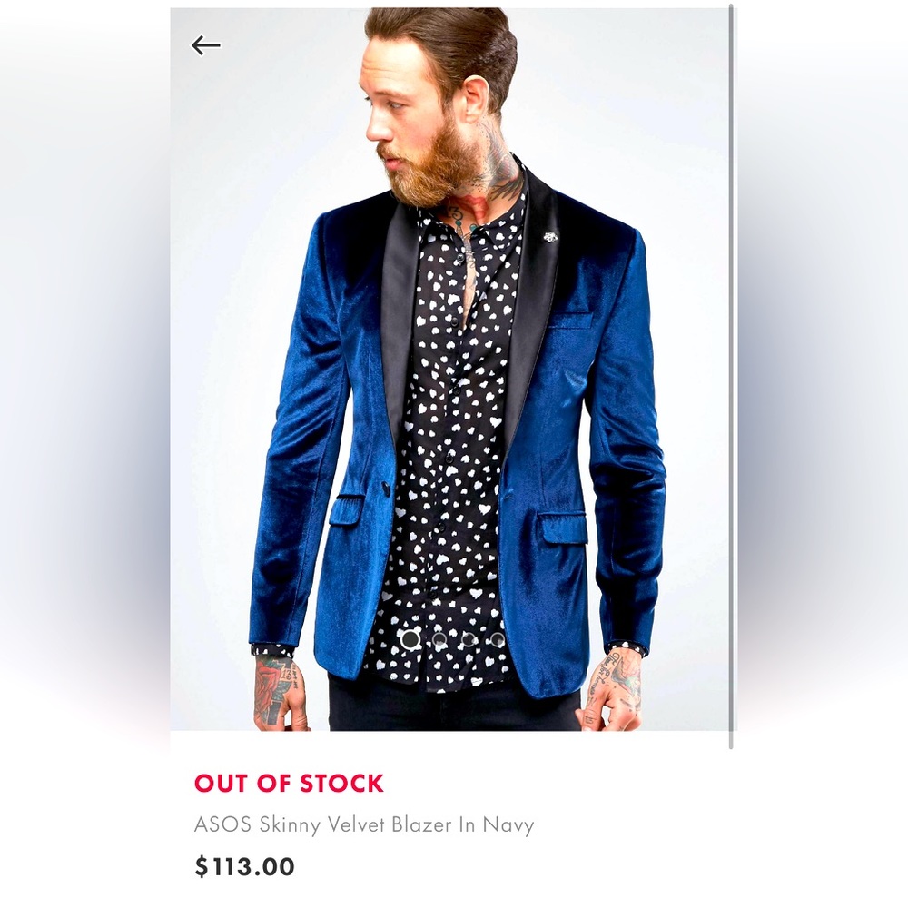 ASOS Skinny Velvet Blazer
